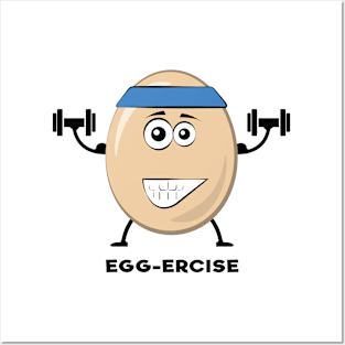 Egg-ercise - Funny Egg Pun Posters and Art